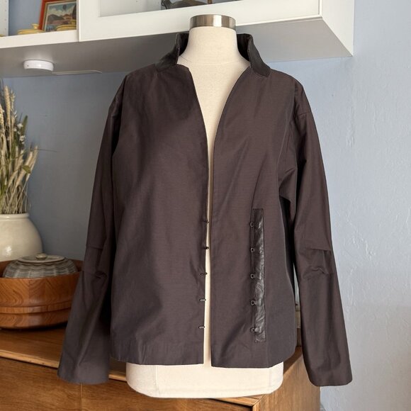 Annette Gortz Brown Avant-Garde Jacket w/ Leather Trim Size 38 - Picture 3 of 9